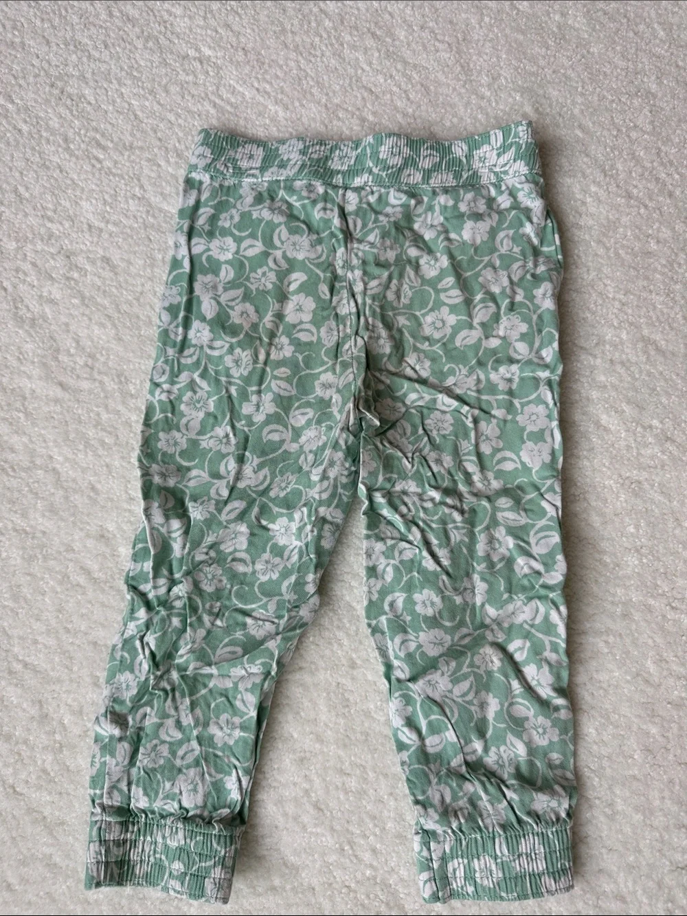 Janie and Jack Mint Green Floral Jogger Pants